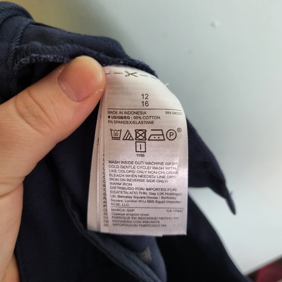 NWT Gap Skinny Ankle Navy Velvet Trim Split Ankle Pants - Picture 13 of 14